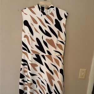 Ann Taylor Black and Tan Patterned Dress